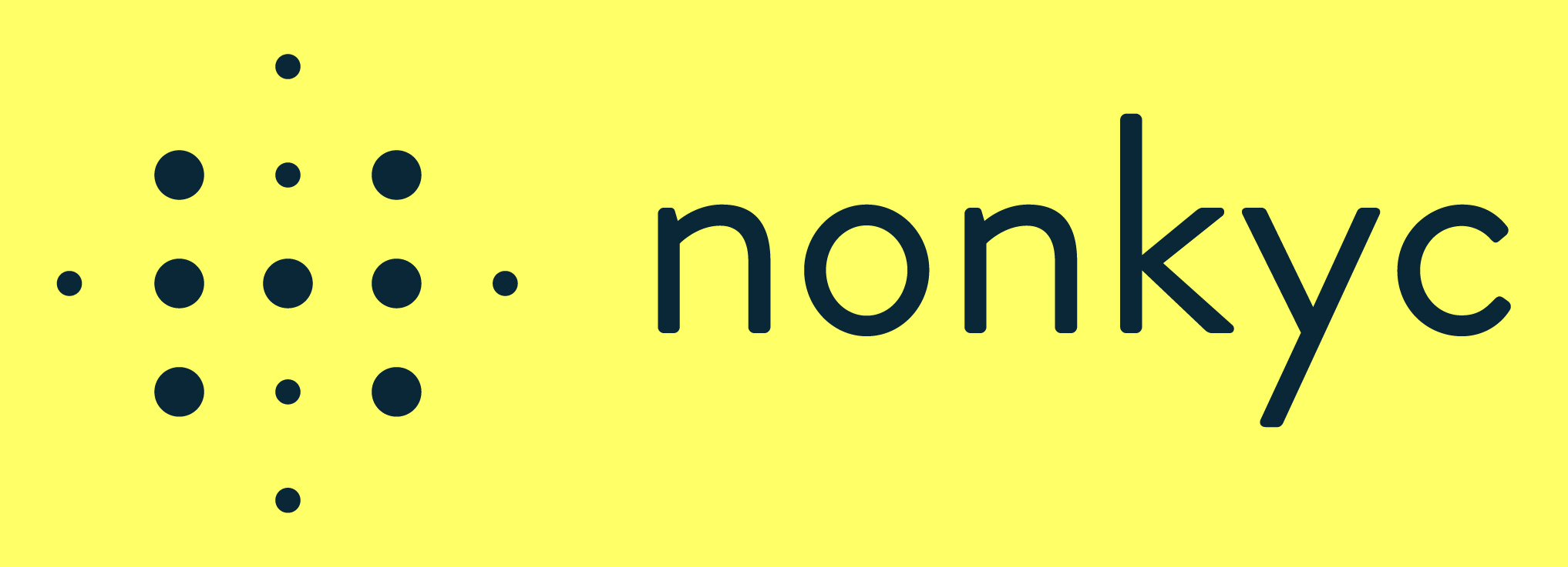 NonKYC logo name blue yellow